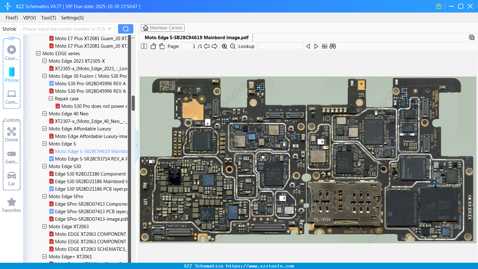 Motorola Moto Edge S-SB28C94619 Mainbord Image